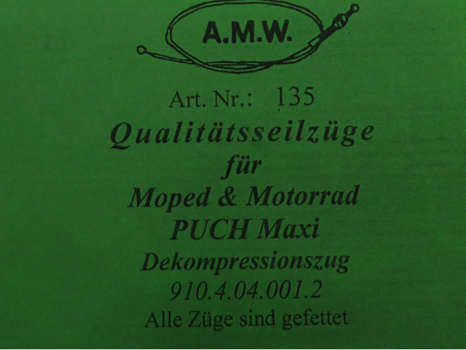 Kabel Puch Maxi decompressiekabel kort A.M.W. product